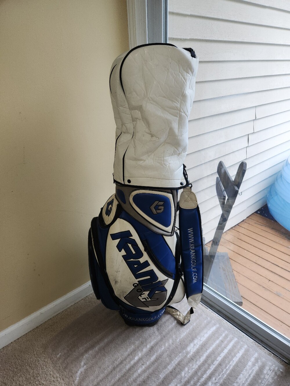 Krank White and Blue Men's Golf Carry Bag Used Condition